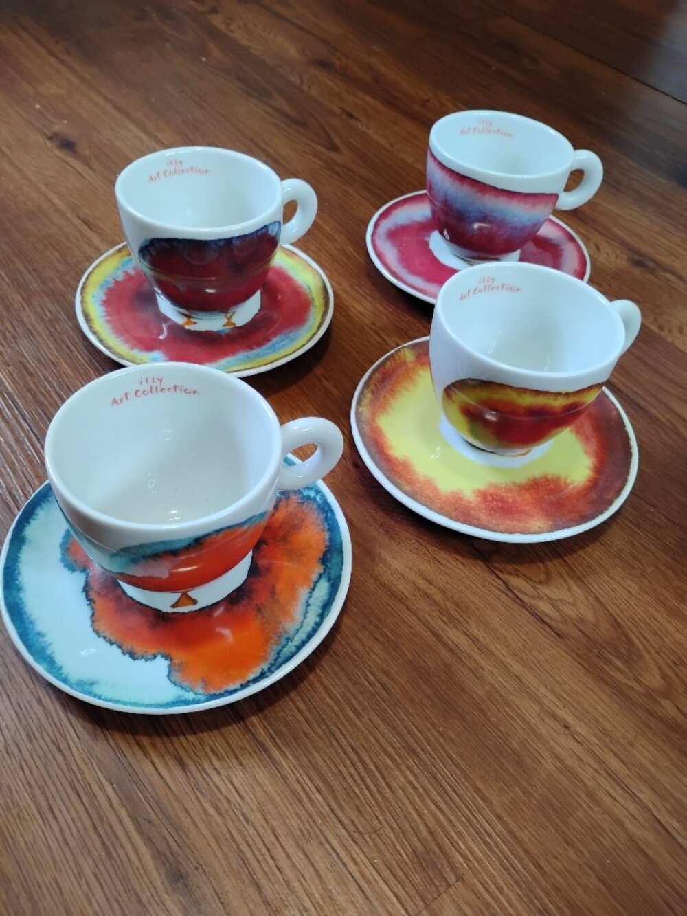 Vintage James Rosenquist Italian Riviera Illy Espresso Mugs Plates Set
